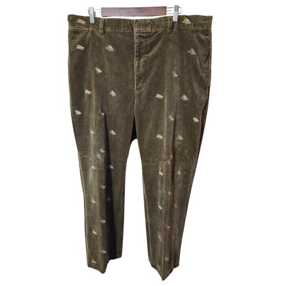 Polo Ralph Lauren Men 40L Corduroy Pants Fly Fishing Embroidered‎ - Picture 9 of 11